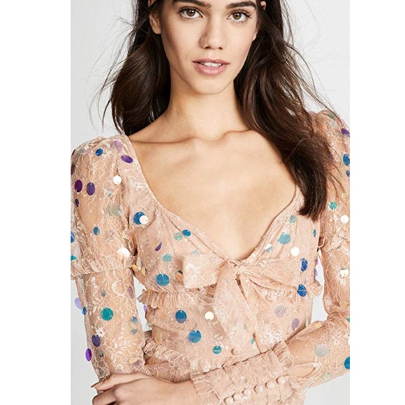 NWT For Love & Lemons Ace Maxi Sequin Dress S - Picture 4 of 6